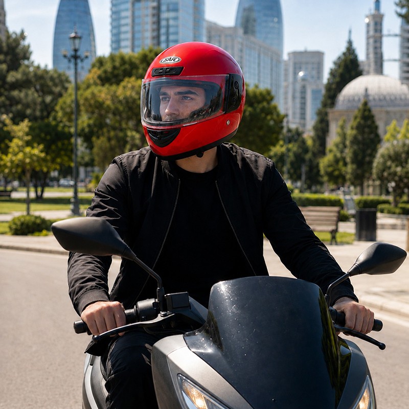 Motosiklet üçün tam üzlü kask
